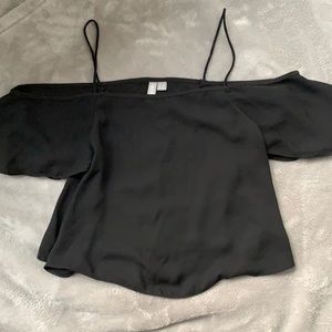 Topshop Black Off-shoulder Crop Top